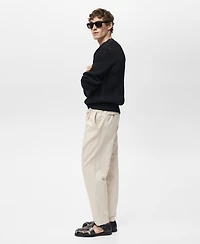 Mango Men's Slim-Fit Linen-Blend Drawstring Pants