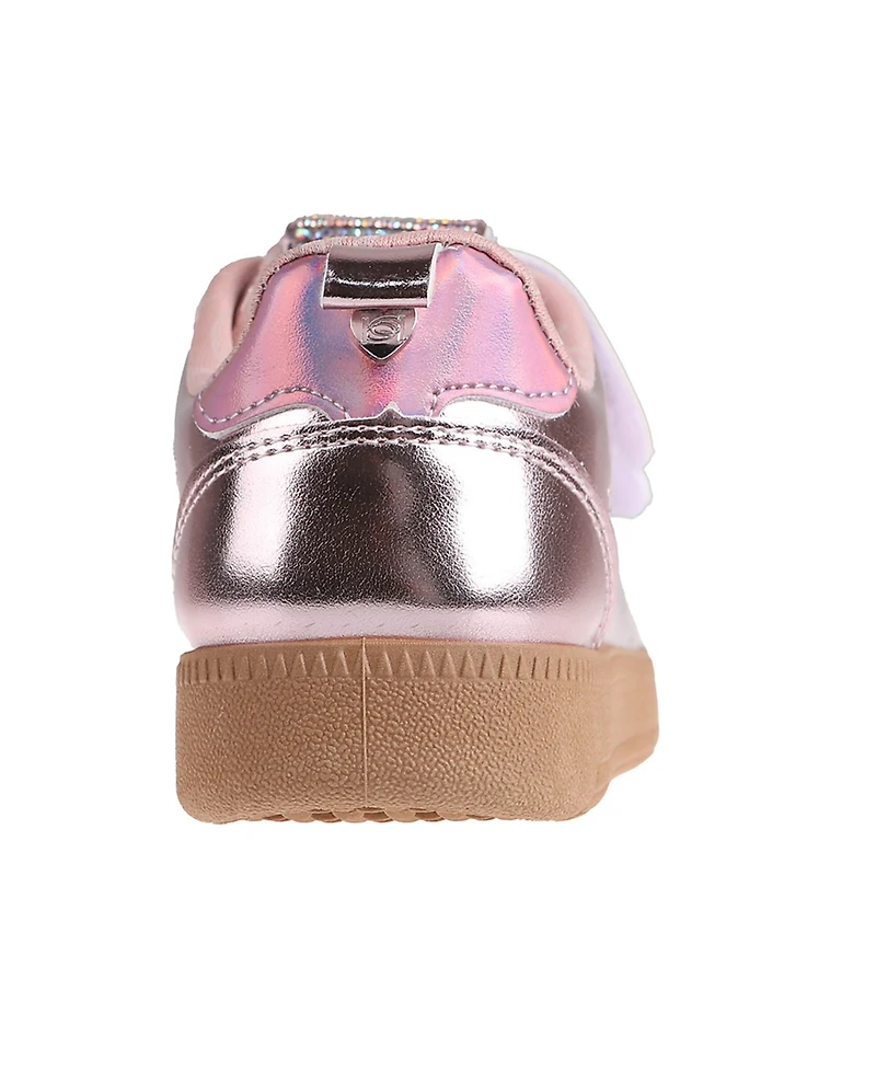 Bebe Little Girls Low Top with Multi Metallic Sneakers