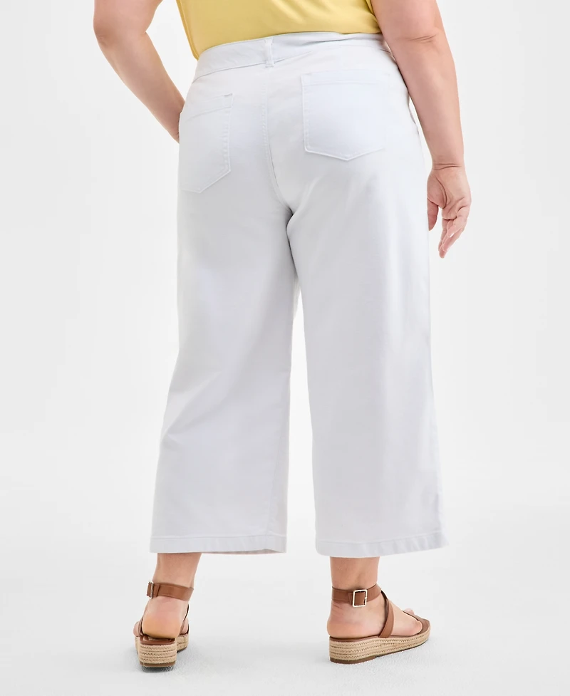Style & Co Plus Wide-Leg Cropped Pants, Exclusively at Macy's