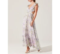 Astr the Label Women's Primrose Lace-Up-Back Maxi Dress