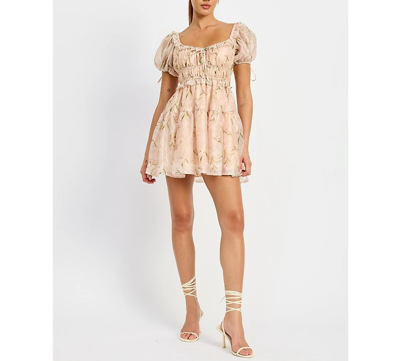 En Saison Women's Kimberly Shirred Mini Dress