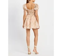 En Saison Women's Kimberly Shirred Mini Dress