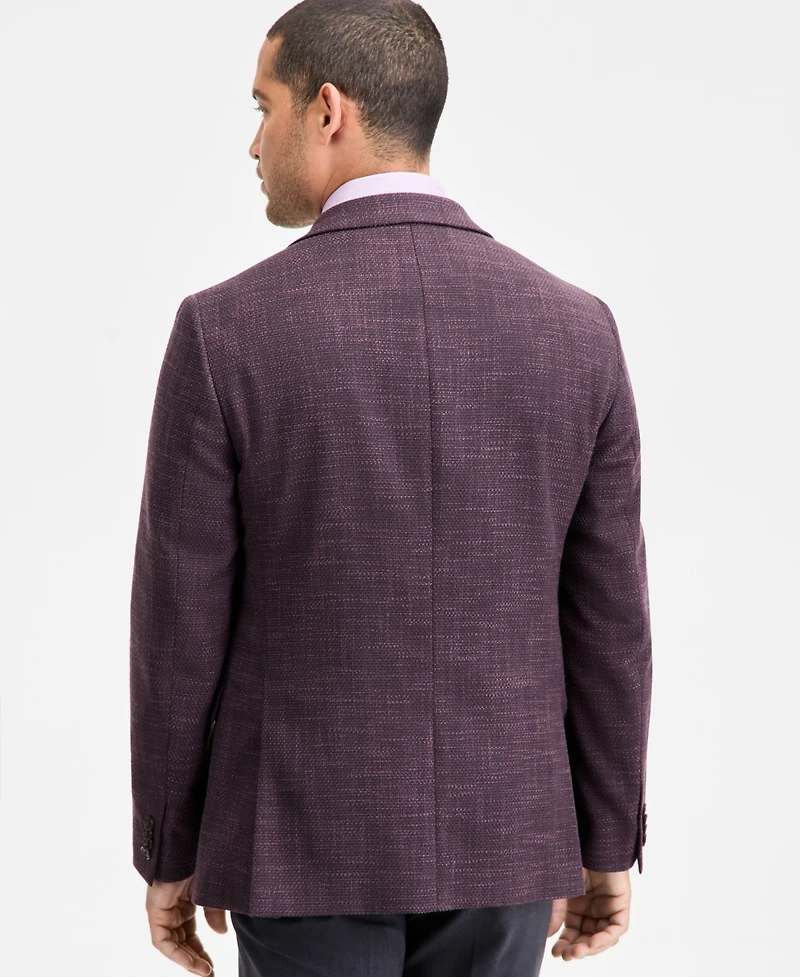 Ted by Baker Men's Modern-Fit Maroon Textured Sport Coat