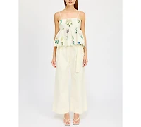 En Saison Women's Ashley Cotton Babydoll Peplum Top