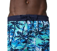 Speedo Men's Hawaiian Sky Bondi Basin Palm Print Drawstring 9" Boardshorts
