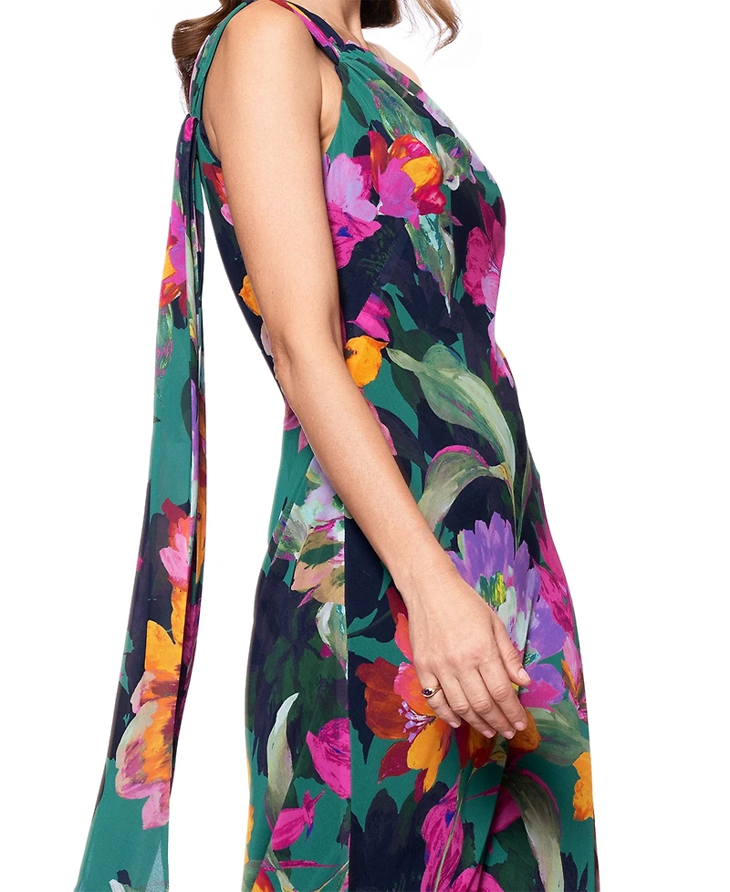 Xscape Petite One-Shoulder Chiffon Fit & Flare Gown