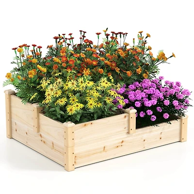 3-Tier Outdoor Raised Garden Bed Vegetable Planter Box for Patio Lawn Backyard