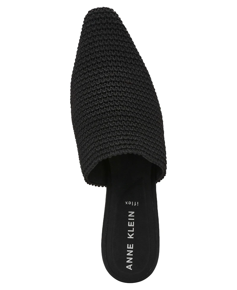 Anne Klein Women's Sianna Knit Block Heel Mules