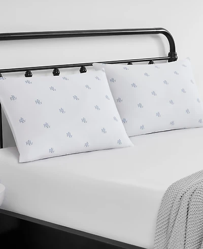Lauren Ralph Lauren Logo Extra Firm Density 2-Pack Down Alternative Pillow, Standard/Queen