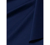 Xscape Petite Short-Sleeve Boat-Neck Scuba Draped Dress