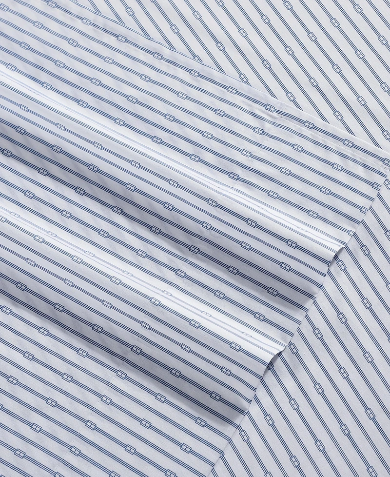 Tommy Hilfiger Printed 200-Thread Count Cotton Percale -Pc. Sheet Set