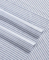 Tommy Hilfiger Printed 200-Thread Count Cotton Percale -Pc. Sheet Set