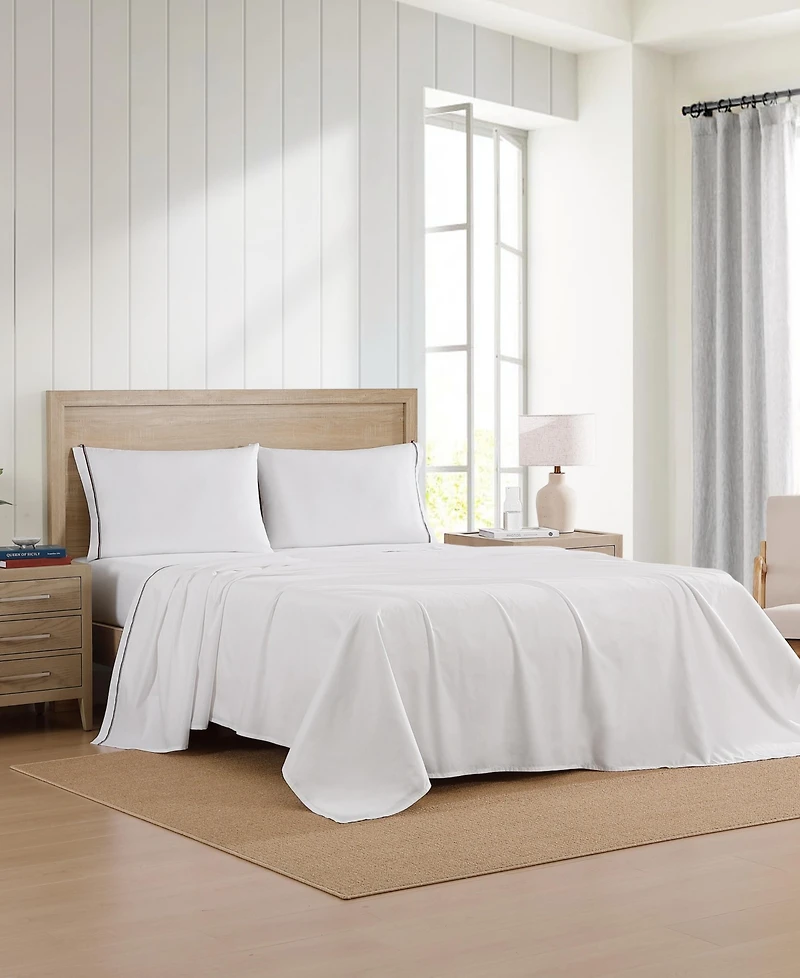 Tommy Hilfiger Printed 200-Thread Count Cotton Percale -Pc. Sheet Set