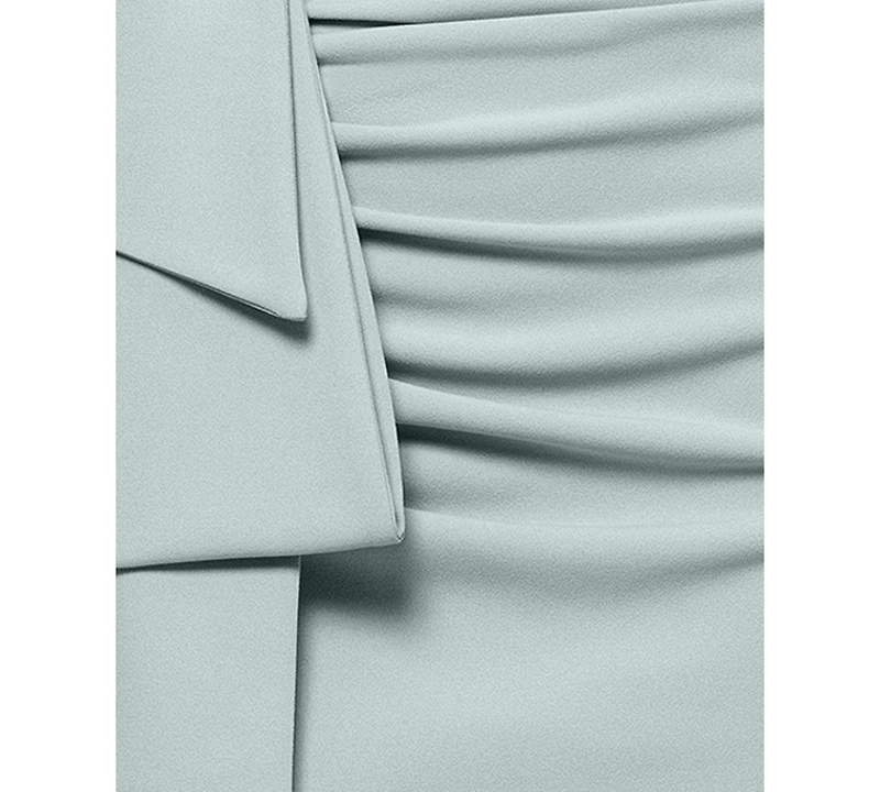Xscape Petite Off-The-Shoulder-Sleeve Draped Gown
