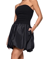 Xscape Women's Strapless Mixed-Media Fit & Flare Dress