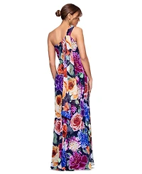 Xscape Women's One-Shoulder Floral Chiffon Dress