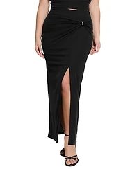 Guess Women's Aimee Embellished Side-Drape Maxi Skirt