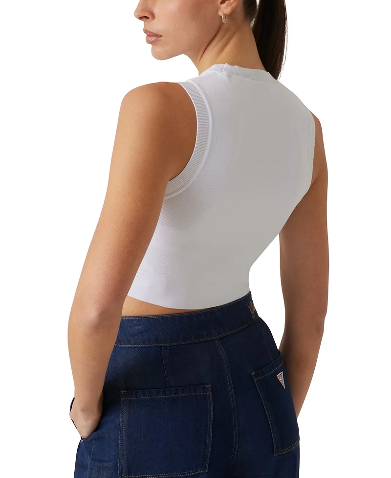 Guess Women's Alexia Cropped Rhinestone-Embellished Top