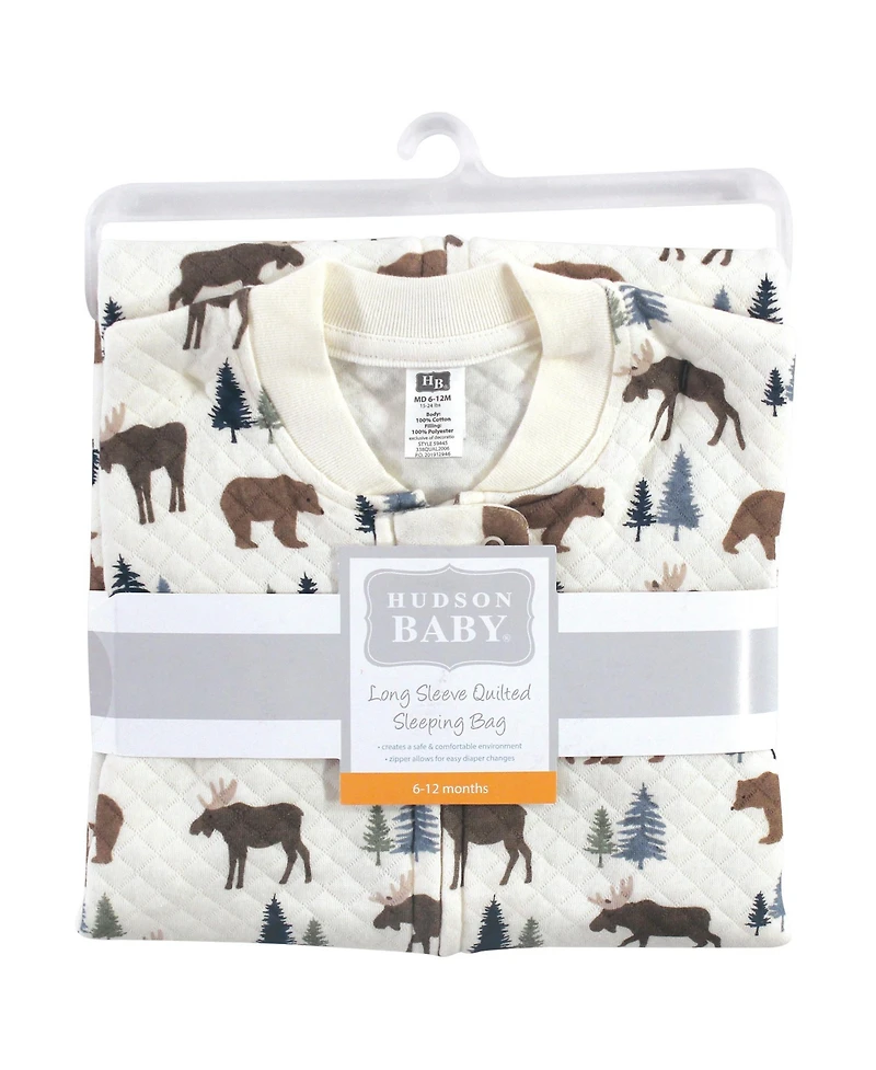 Hudson Baby Boys Premium Quilted Long-Sleeve Sleep & Wear Comfort Layer
