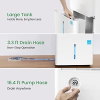 Waykar EnergyStar Dehumidifier for Home & Basement with Drain Hose and 1.88 Gal Water Tank and Pump, Ideal for Spaces up to 7000 Sq. Ft.
