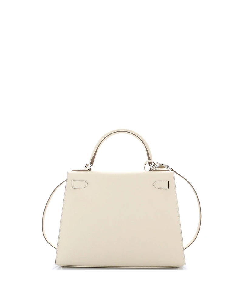 Pre-Owned Hermes Kelly 28 Handbag Light Epsom with Palladium Hardware