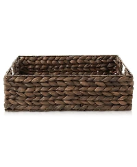 Casafield (Set of 4) Water Hyacinth 12-1/2"x17"x5" Pantry Baskets w/ Chalkboard Labels and Marker