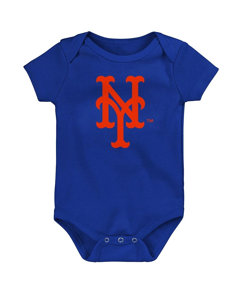 Outerstuff Baby Boys and Girls Blue New York Mets Slide Home Bodysuit, Set of 3
