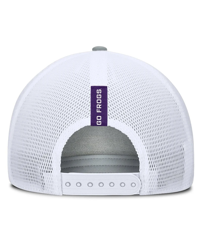 Fanatics Men's Heather Gray/Purple Tcu Horned Frogs Profile Trucker Adjustable Hat