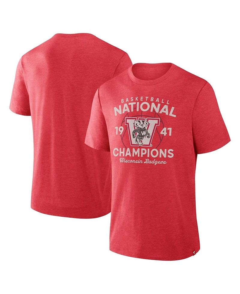 Fanatics Men's Red Wisconsin Badgers Dynamic Showdown Tri-Blend T-Shirt