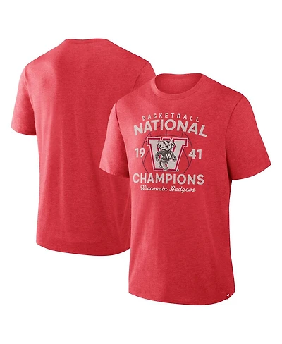 Fanatics Men's Red Wisconsin Badgers Dynamic Showdown Tri-Blend T-Shirt