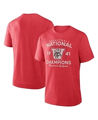 Fanatics Men's Red Wisconsin Badgers Dynamic Showdown Tri-Blend T-Shirt