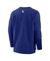 Nike Men's Royal Los Angeles Dodgers Authentic Collection Lightweight Player Tri-Blend Performance Pullover Sweatshirt
