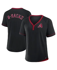 Fanatics Women's Black Arizona Diamondbacks League Diva Star Raglan V-Neck Top