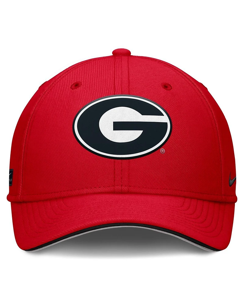Nike Men's Red Georgia Bulldogs 2025 Dugout Coaches Rise Swoosh Performance Flex Hat