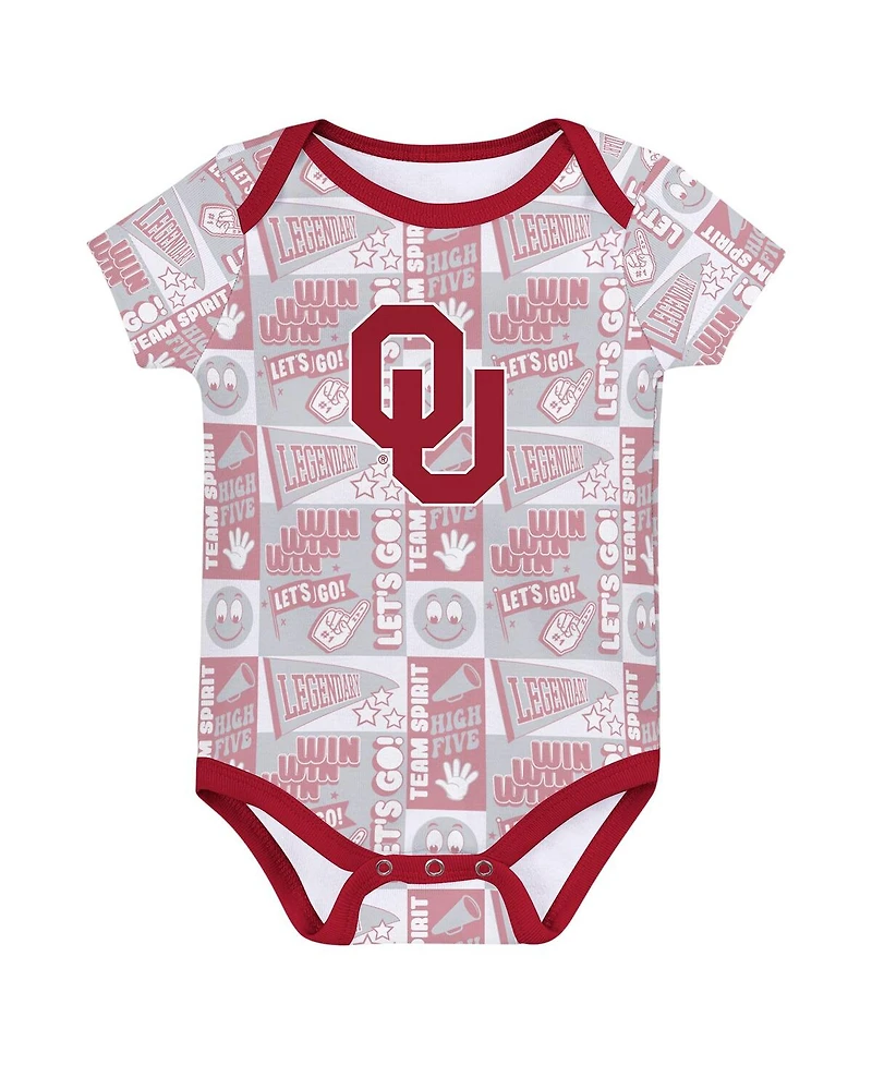 Outerstuff Newborn Crimson Oklahoma Sooners Sunday Comics Bodysuit 3-Pack