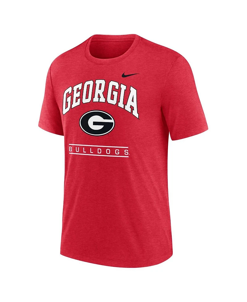 Nike Men's Red Georgia Bulldogs Arch Over Logo Tri-Blend T-Shirt