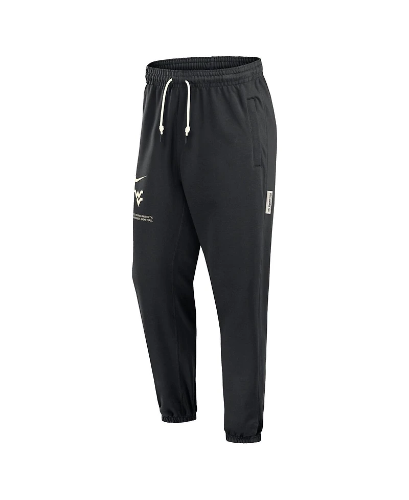 Nike Men's Black West Virginia Mountaineers Basketball Travel Fleece Performance Pants