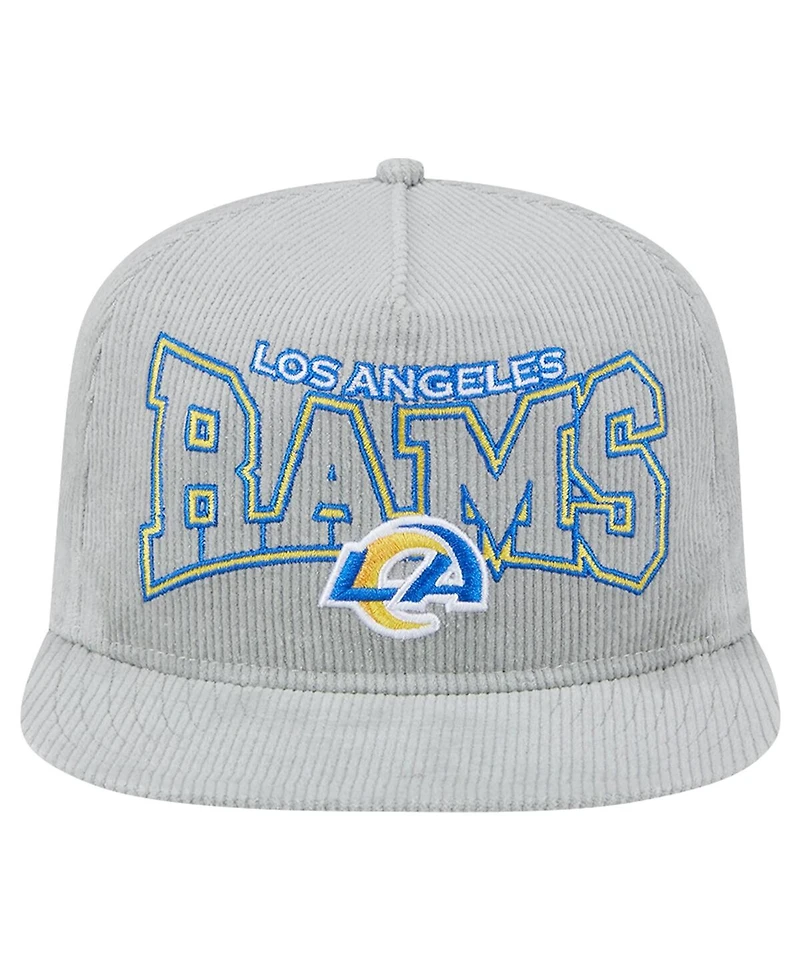 New Era Men's Gray Los Angeles Rams Corduroy Golfer Adjustable Hat