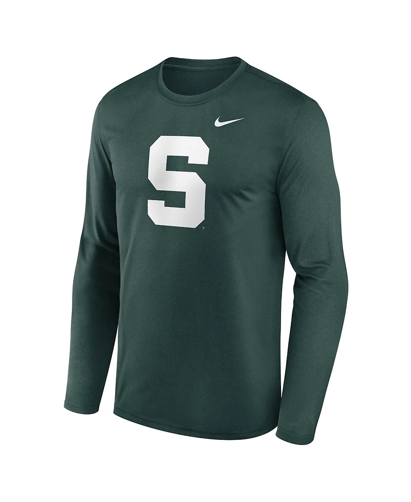 Nike Men's Green Michigan State Spartans Prime TimeAlternate Logo Legend Long Sleeve T-Shirt