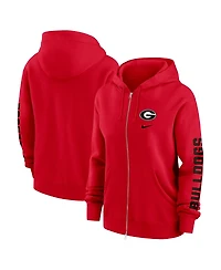 Nike Women's Red Georgia Bulldogs Oversize Lockup Phoenix Full-Zip Hoodie Jacket
