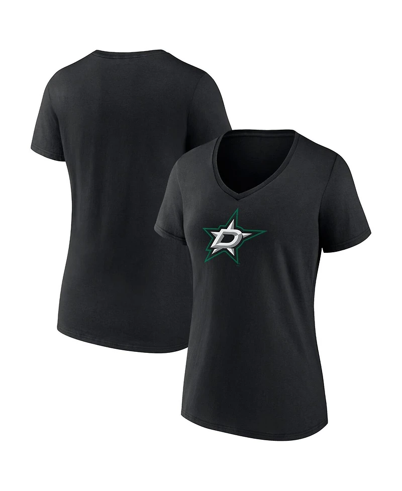 Fanatics Women's Black Dallas Stars Primary Logo Team V-Neck T-Shirt