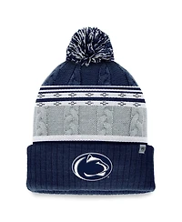 Top of the World Men's Navy Penn State Nittany Lions Altitude Three-Tone Cuffed with Pom Knit Hat