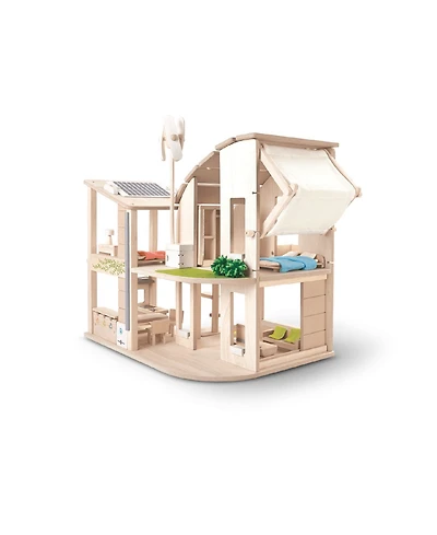 Green Dollhouse W/ Furniture