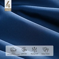 Yescom 13FT Large Outdoor Patio Umbrella UV30+ Wood 8 Rib Pole for Table Beach Yard Garden Wedding Deck Cafe Pool Navy