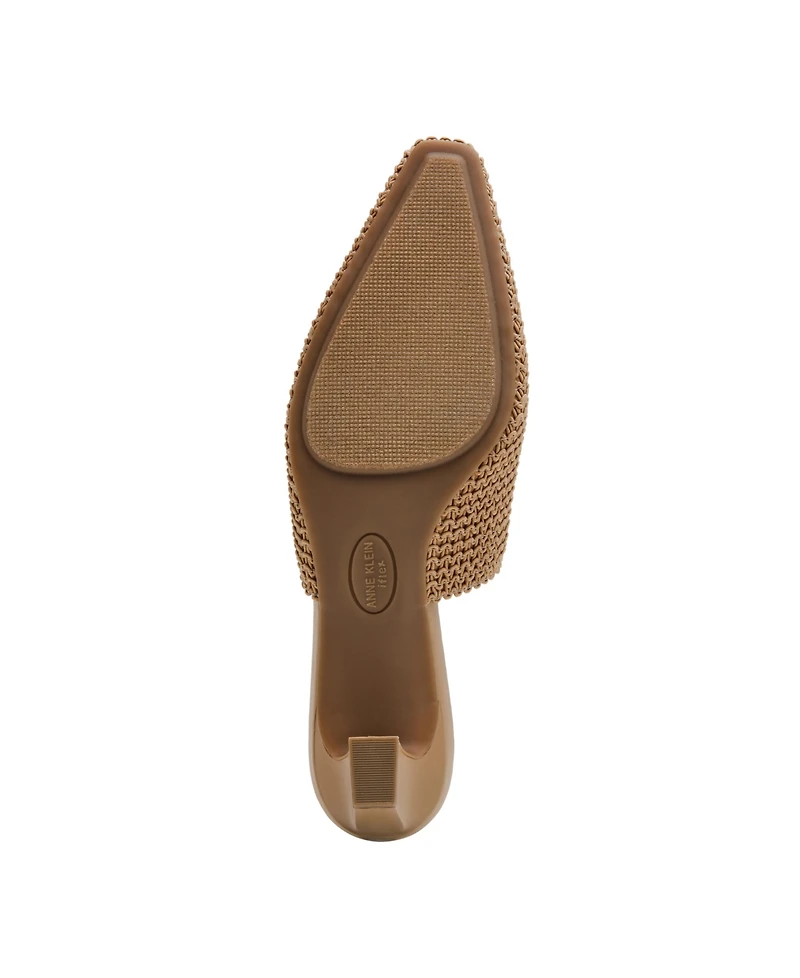Anne Klein Women's Sianna Knit Block Heel Mules