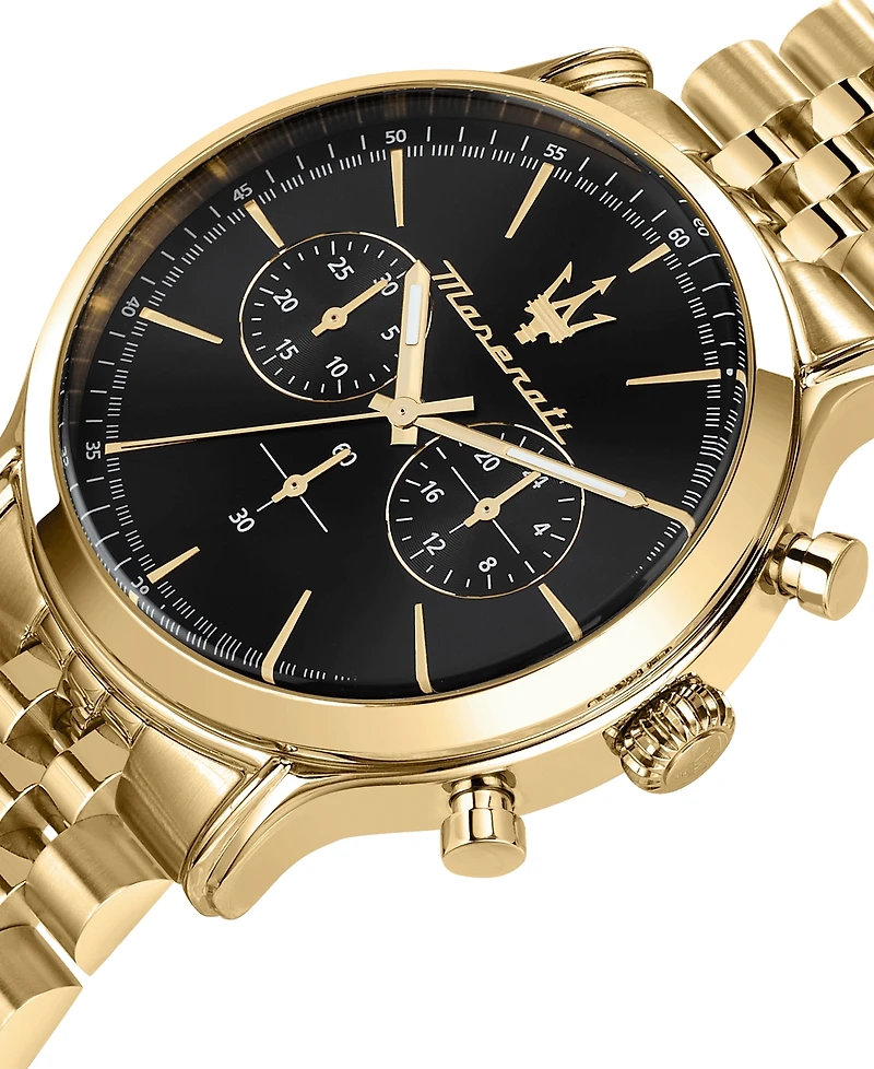 Maserati Men's Chronograph Gold Metal Band Watch, 42mm