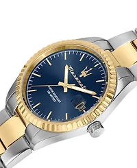 Maserati Men's Date Two-Tone Metal Band Watch, 43mm