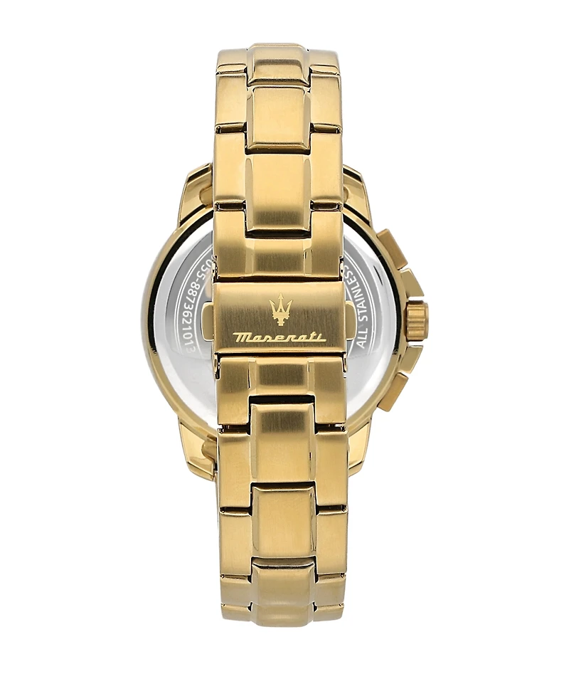 Maserati Men's Date Gold Metal Band Watch, 44mm