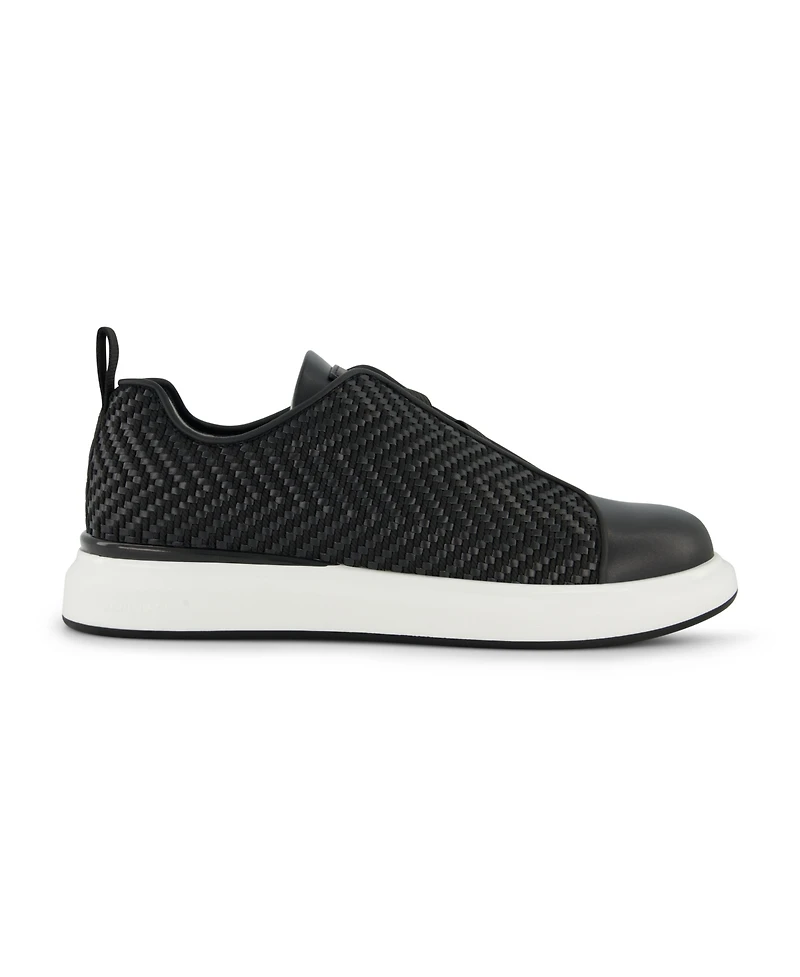 Karl Lagerfeld Paris Men's Front Crossed Slip On Sneakers