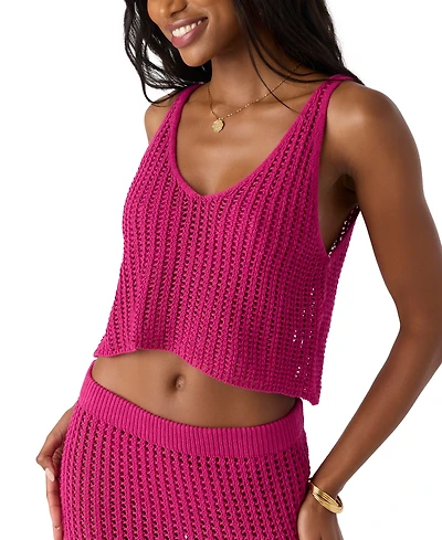 O'Neill Juniors' Cropped Crochet Tank Top Cover-Up